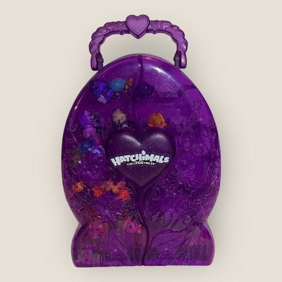Hatchimals Colleggtibles Purple Glitter Display Case With Mini Figures - Picture 2 of 8
